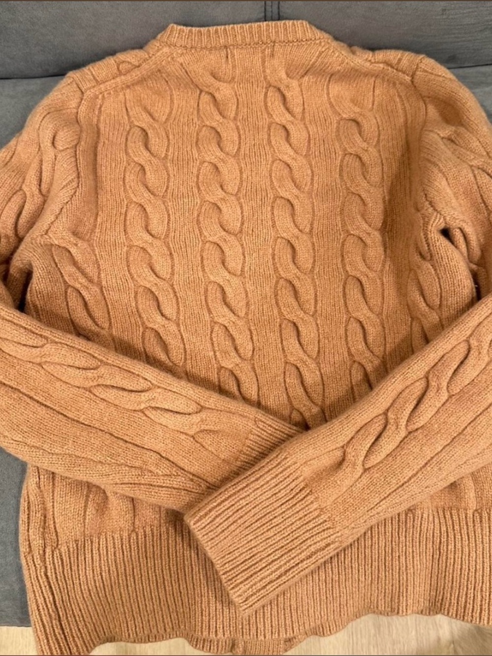 Ralph Lauren Camel Cable Knit Cardigan - Picture 2 of 5